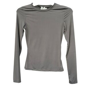 Princess Polly Fitted Gray Long Sleeve Top | Size 2